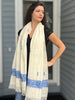 Sapphire and Ivory Embroidered Wool Wrap-4