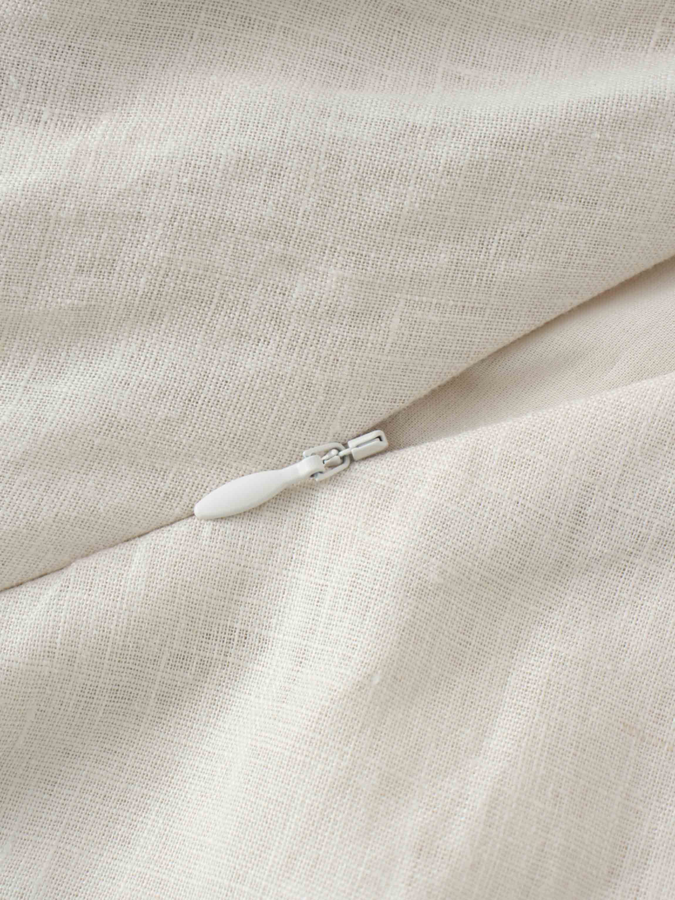 Linen A-Line Slip Dress-Ecru