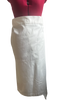 End of roll White Cotton Denim Wrap Midi Skirt