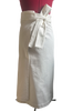 End of roll White Cotton Denim Wrap Midi Skirt