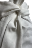 End of roll White Cotton Denim Wrap Midi Skirt