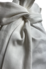 End of roll White Cotton Denim Wrap Midi Skirt