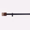 Black Extendable Curtain Pole | 19mm | Wooden & Metal Finials | 61-366cm
