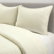 Full/Queen Lightweight Cotton Linen Ivory Textured Reversible 3-Piece Quilt Set-2
