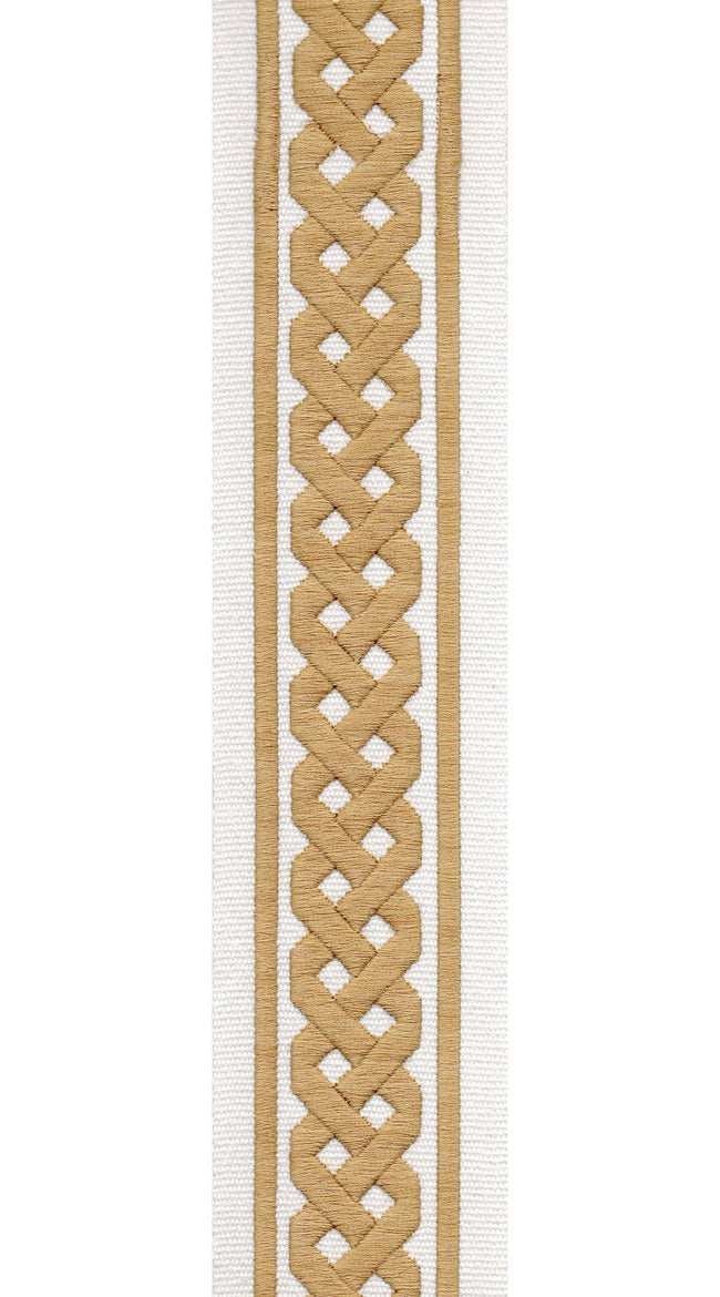 Braid Pattern Cotton Canvas Trim | 2.5 Inch / 6.35cm Plait Border Tape | By The Metre