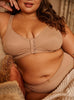 Warm Golden - Full Cup Front Closure Silk & Organic Cotton Wireless Bra-2