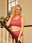 Fuchsia - Silk Back Support Full Coverage Wireless Organic Cotton Bra-1