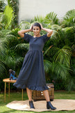 Black Polka Tiered Maxi- Regular Size-0