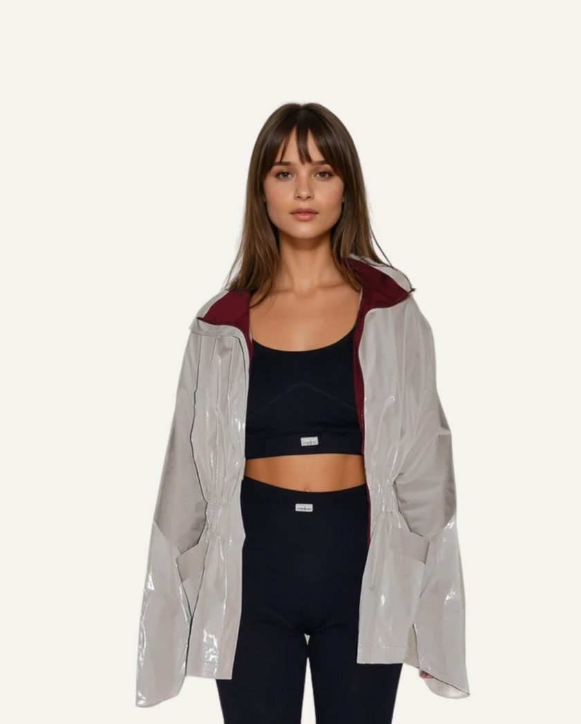 Single-Panel Cotton Windbreaker with Lyocell/Wool Lining - Beige-0