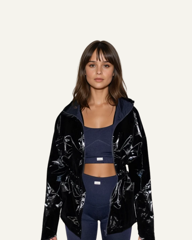 Single-Panel Cotton Windbreaker with Merino Wool Lining - Black-0