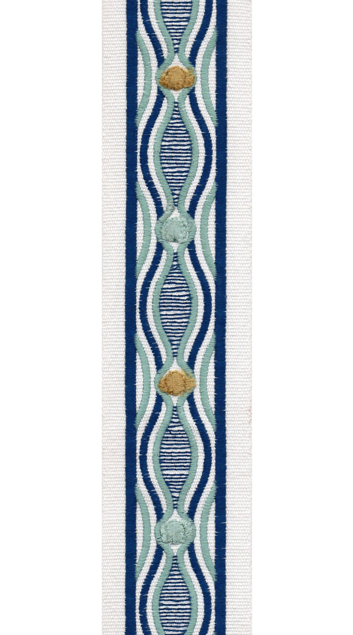 Wavy Pattern Cotton Canvas Trim | 2.5 Inch / 6.35cm Detailed Border Tape | By The Metre