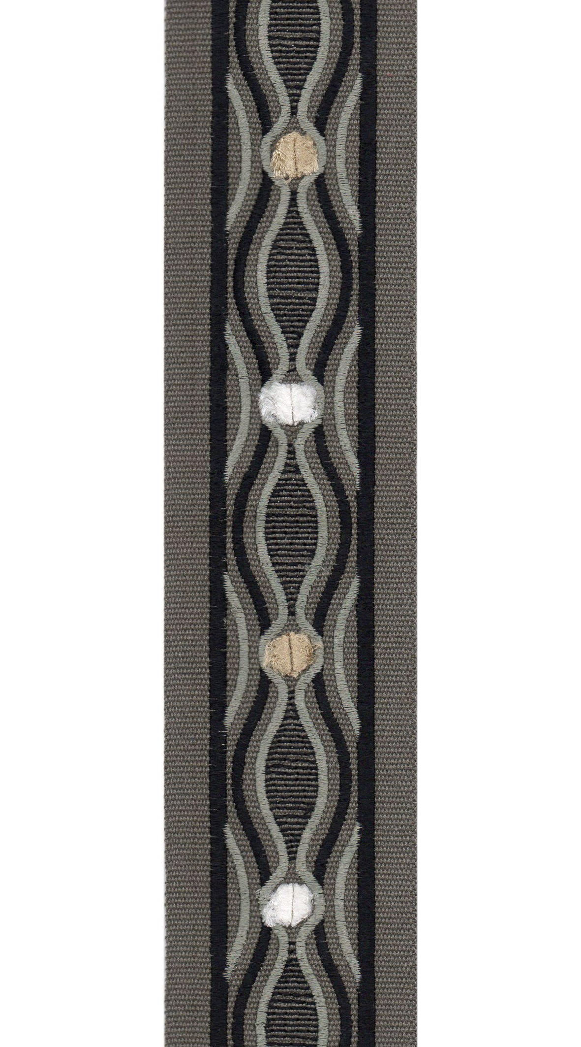 Wavy Pattern Cotton Canvas Trim | 2.5 Inch / 6.35cm Detailed Border Tape | By The Metre