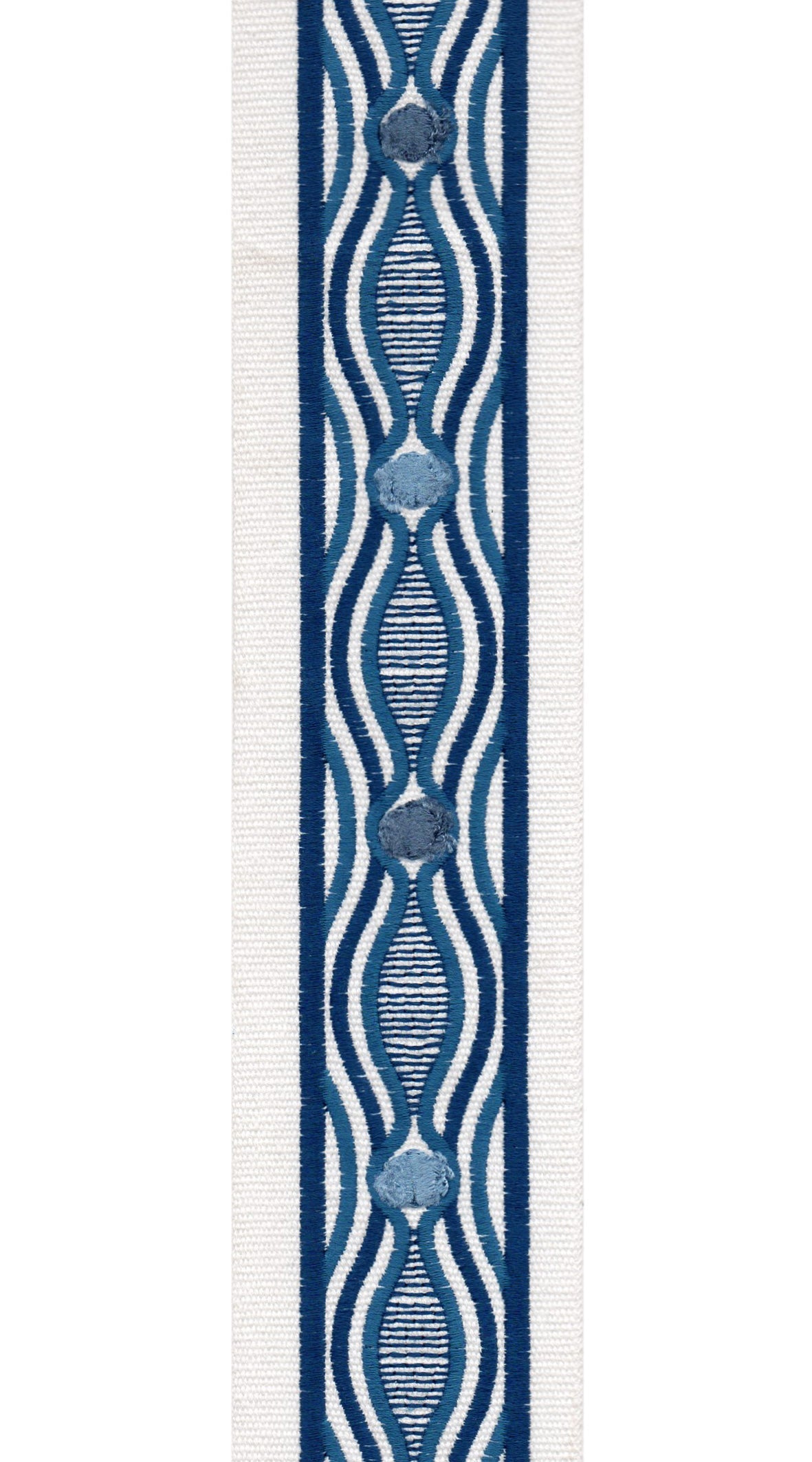 Wavy Pattern Cotton Canvas Trim | 2.5 Inch / 6.35cm Detailed Border Tape | By The Metre