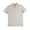 Linen Stripe Polo Shirt (Blue Slate)-0