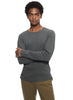 Long Sleeve Ribbed Cotton Crewneck (Dark Grey Heather)-1