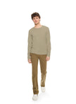 Long Sleeve Ribbed Cotton Crewneck (Laurel Heather)-2