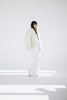 Sheepskin Fur / Coat with Burgundy Silk Lining - White-3