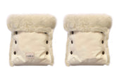 Waterproof Natural Wool Stroller Hand Muffs - White-0
