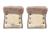 Waterproof Natural Sheepskin Stroller Hand Muffs - White&Beige-0