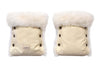Waterproof Natural Sheepskin Stroller Hand Muffs - White-0
