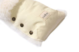 Waterproof Natural Sheepskin Stroller Hand Muffs - White-1