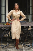 Marcelle Belted Linen Shirt Dress-5