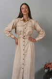 Marcelle Belted Linen Shirt Dress-2