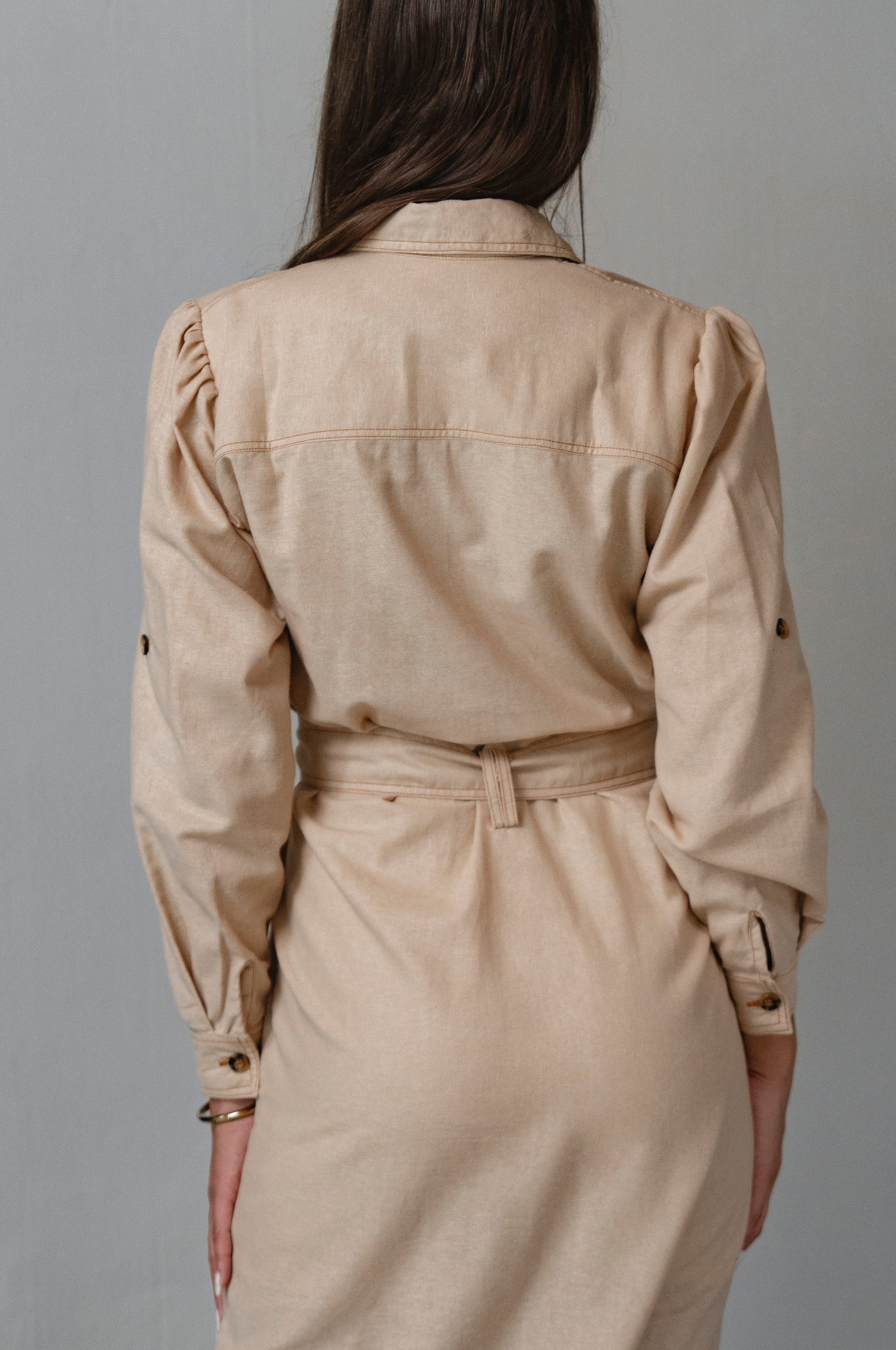 Marcelle Belted Linen Shirt Dress-4