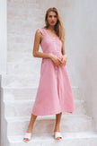 Mira Linen Midi Dress-5