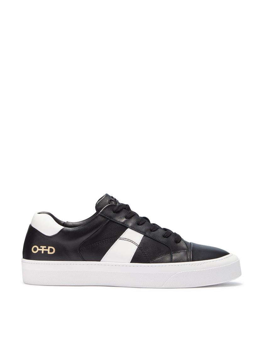 Leather Low-Top Sneaker (Black)-0