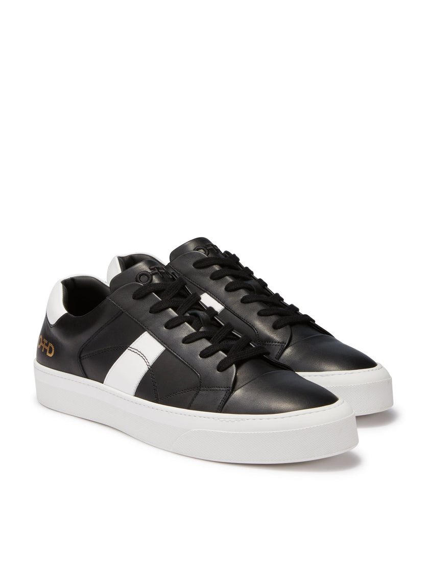 Leather Low-Top Sneaker (Black)-1