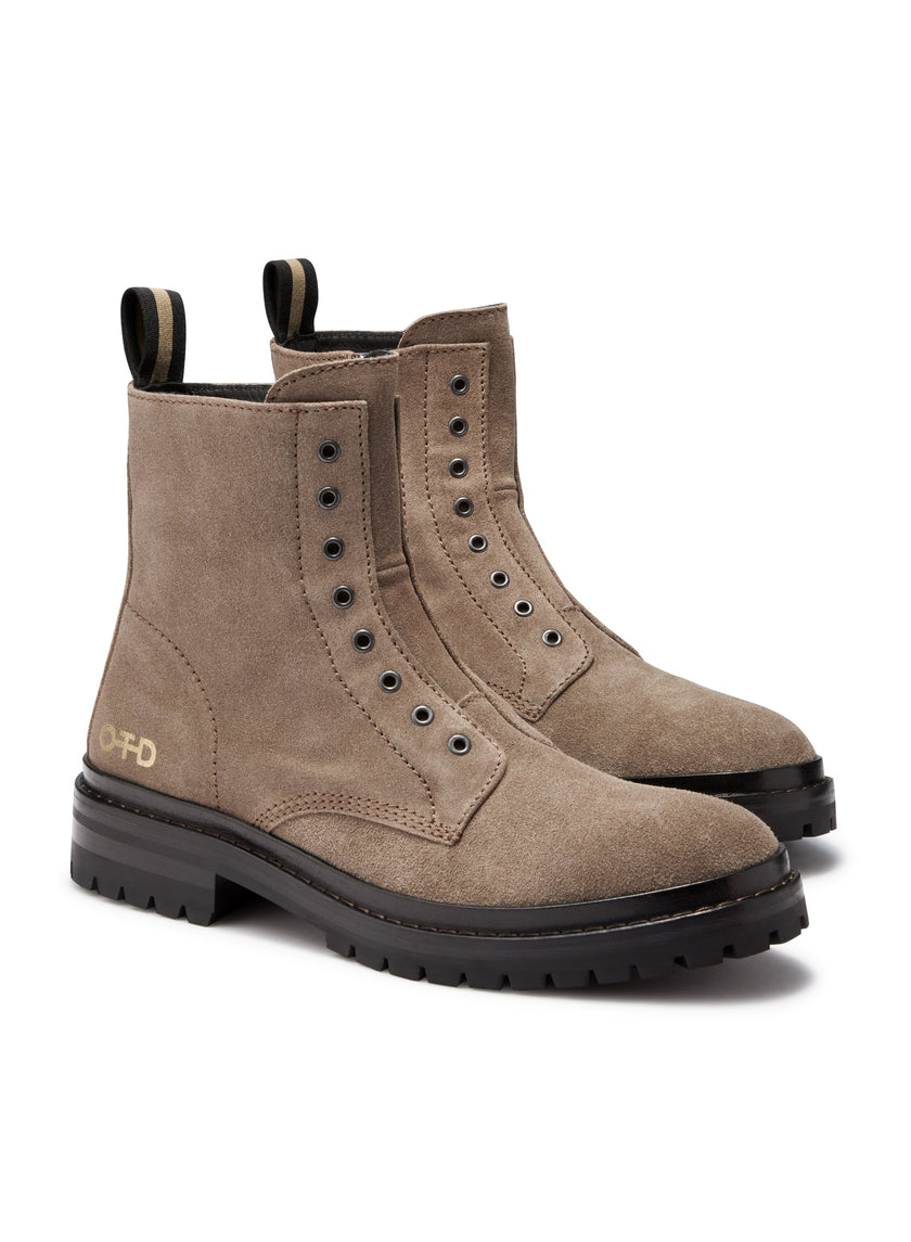 Laceless Suede Combat Boot-1