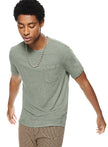 Linen-Blend Pocket Tee (Chalkboard Green)-3