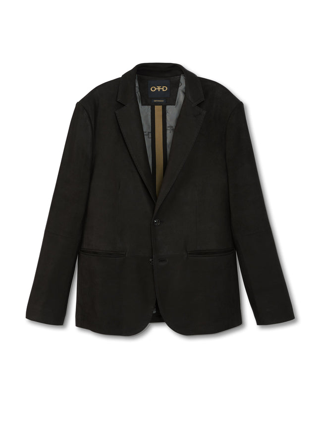 Waxed Suede Blazer-0