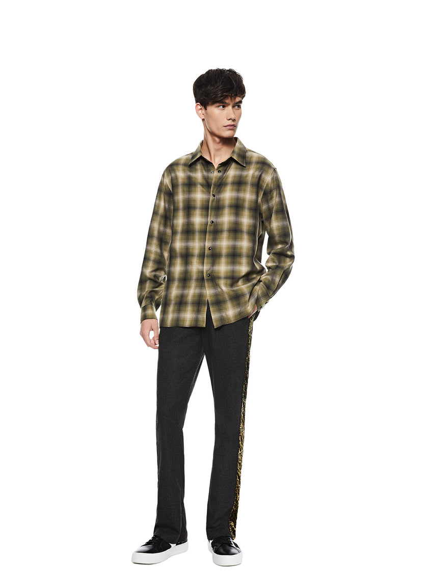 Checked Snap Button Shirt-3