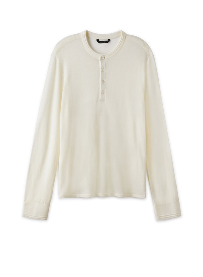 Superfine Wool Henley Sweater (Ivory)-0