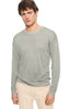 Silk and Cashmere Reverse Print Crewneck Sweater (Misty Blue)-0