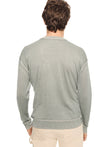 Silk and Cashmere Reverse Print Crewneck Sweater (Misty Blue)-2