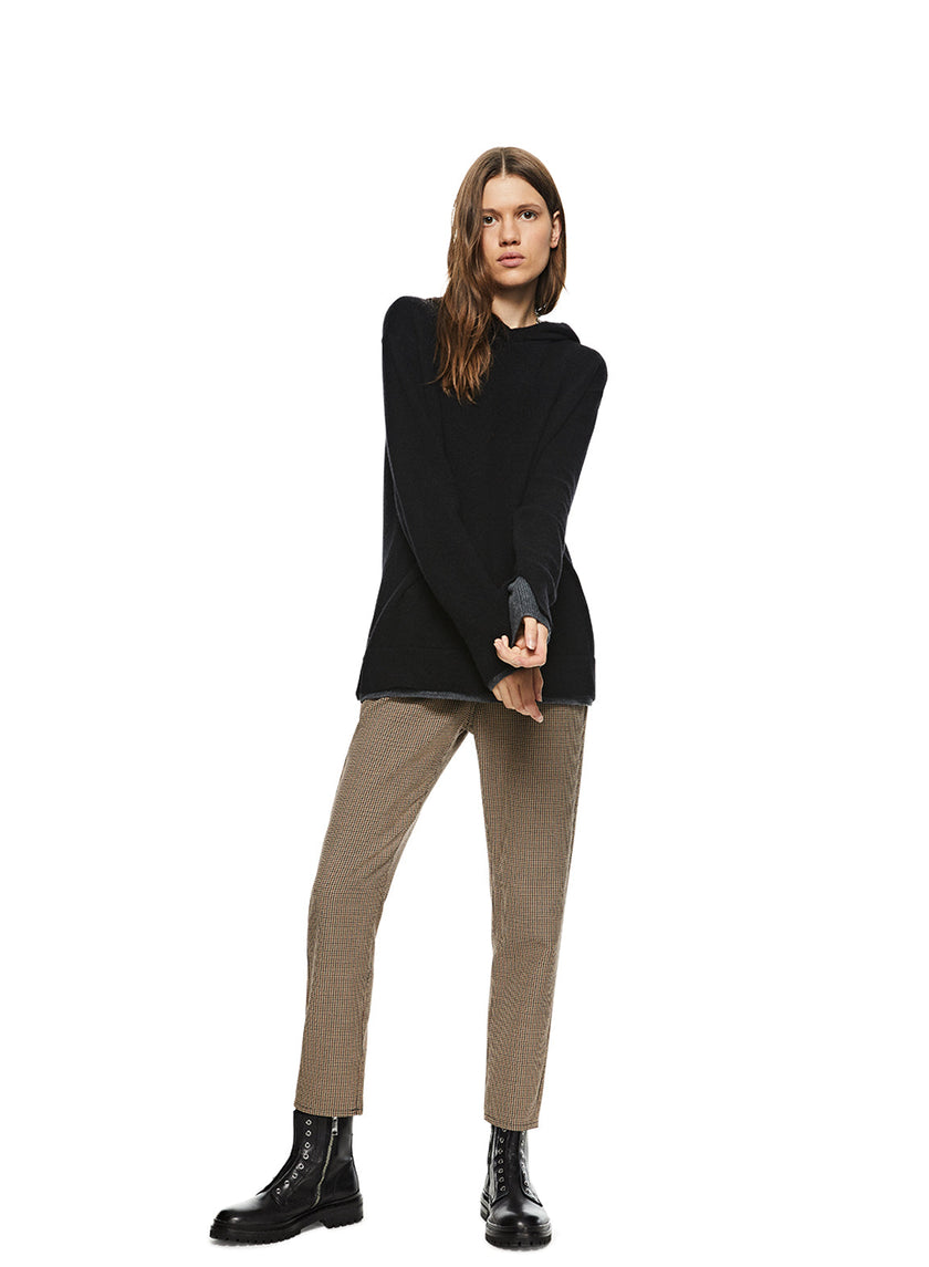 Merino Wool Hoodie Sweater (Black)-3