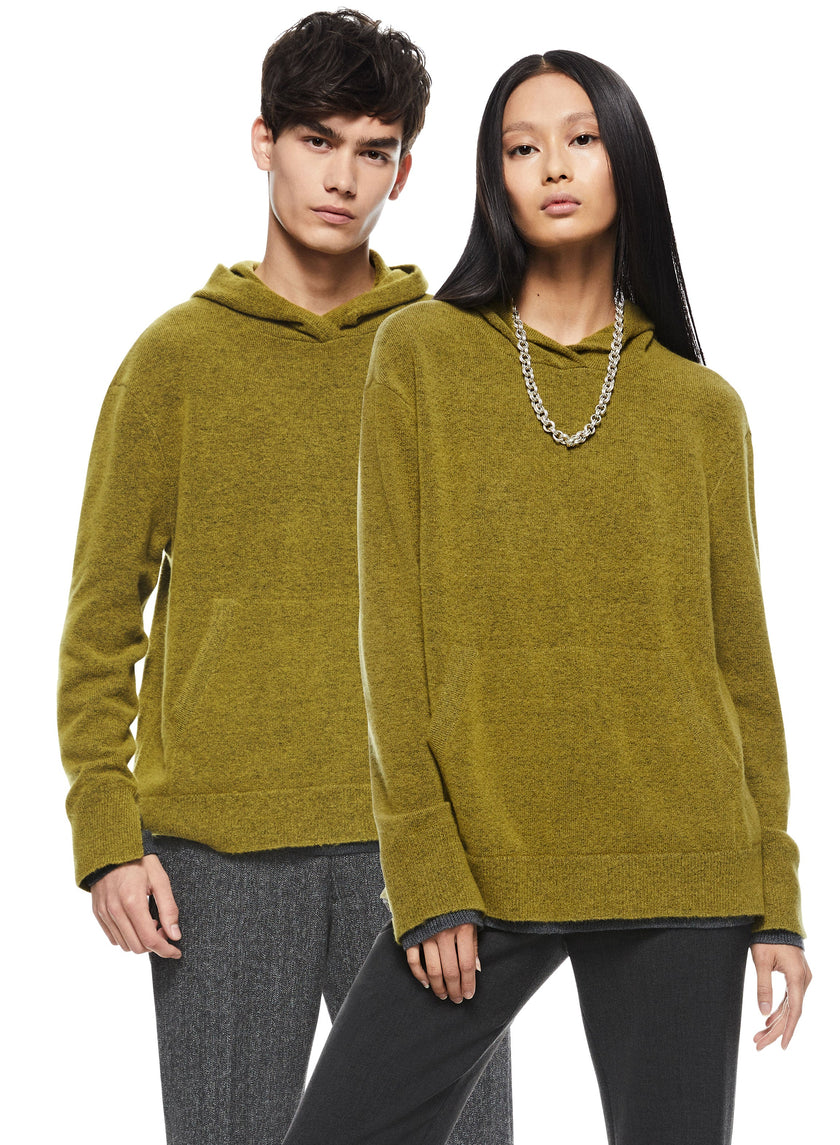 Merino Wool Hoodie Sweater (Green Envy)-1