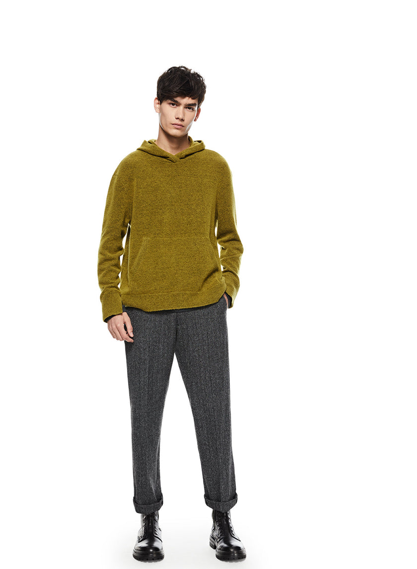 Merino Wool Hoodie Sweater (Green Envy)-2
