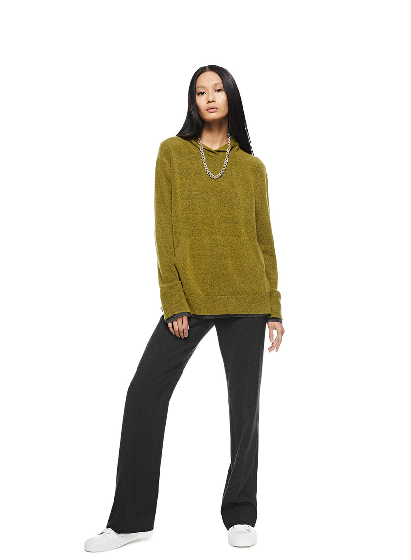 Merino Wool Hoodie Sweater (Green Envy)-4