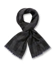 Shaded Plaid Wool Scarf (Charcoal)-0