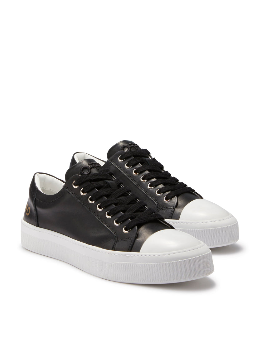Leather Low-Top Sneaker (Black)-1