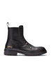 Laceless Leather Combat Boots (Black)-0
