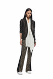 Cropped Sleeve Leather Blazer-2