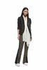 Cropped Sleeve Leather Blazer-2