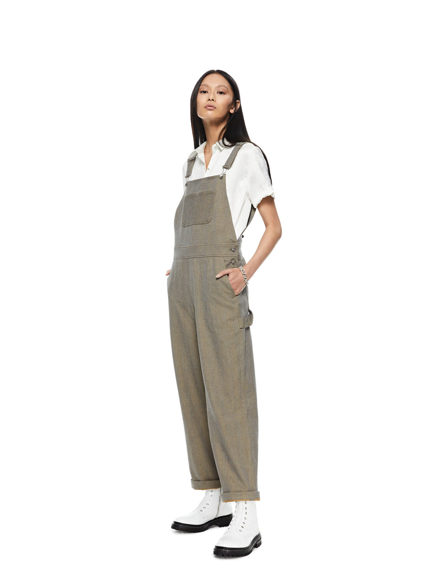 Shadow Stripe Overalls-1