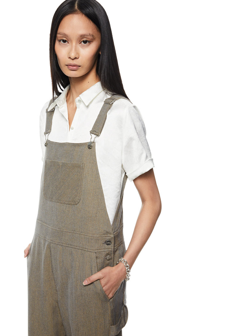 Shadow Stripe Overalls-3