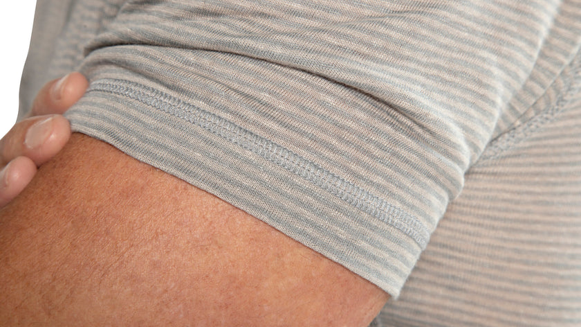 Linen Stripe Polo Shirt (Blue Slate)-4